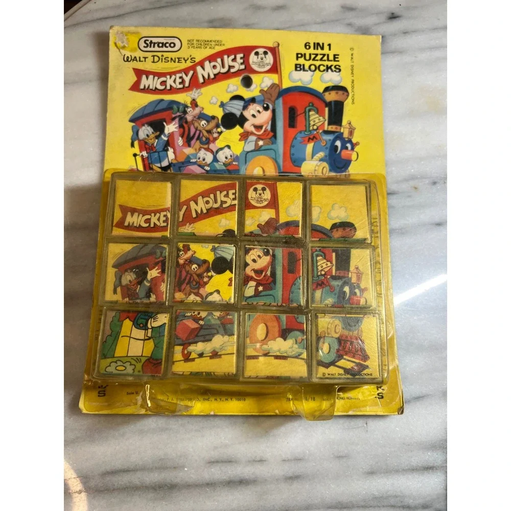 VTG Disney LOT Jr Mickey Mouse Wooden Puzzle Blocks Activity Set NEW
